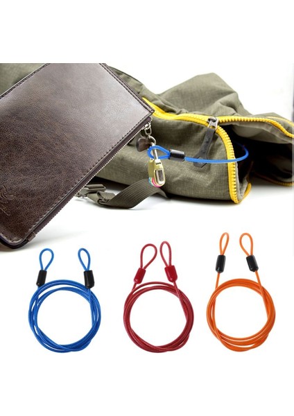 Kırmızı Stil Bisiklet Kilidi Çelik Tel Kablo 1m Güvenlik Döngüsü Bisiklet Koruyucu Hırsızlık Karşıtı (Yurt Dışından) indirimleri