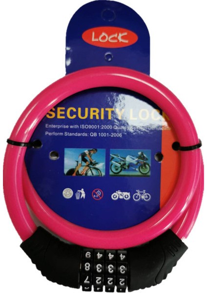 Pembe Tarzı Bisiklet Kilidi Dağ Bisikleti Anti-Hırsızlık Tel Kilidi 4 Haneli Şifre Elektrikli Araç Motosiklet Çelik Kablo Kilidi Bisiklet Aksesuarları (Yurt Dışından)