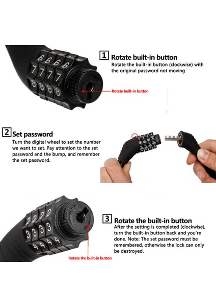 Sarı Stil 4 Haneli Şifreli Bisiklet Kilit Dağ Bisikleti Taşınabilir Güvenlik Hırsızlık Kablo Kilidi Çelik Tel Kilidi Bisiklet Aksesuarları (Yurt Dışından) fırsatları