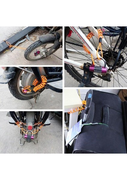 Sarı Stil 120CM Motosiklet Motor Güvenlik Disk Fren Kilidi Bahar Hatırlatma Kablosu Bobini (Yurt Dışından) fiyatları