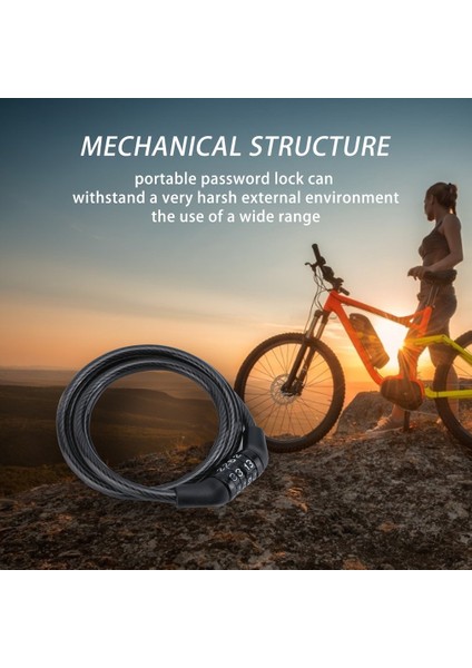 Bisiklet Kilidi Kodlu Anahtar Kilitleme Bisiklet Bisiklet Şifre Kombinasyon Güvenlik Çelik Tel Kilidler Bisiklet Aksesuarları.. (Yurt Dışından) fiyatları