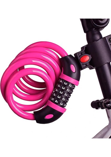 Pembe Tarzı Bisiklet Kilidi 5 Haneli Kodlu *12MM Anti-Hırsızlık Kilidi Bisiklet Güvenlik Aksesuarı Çelik Kablolu Bisiklet Kilidi (Yurt Dışından)