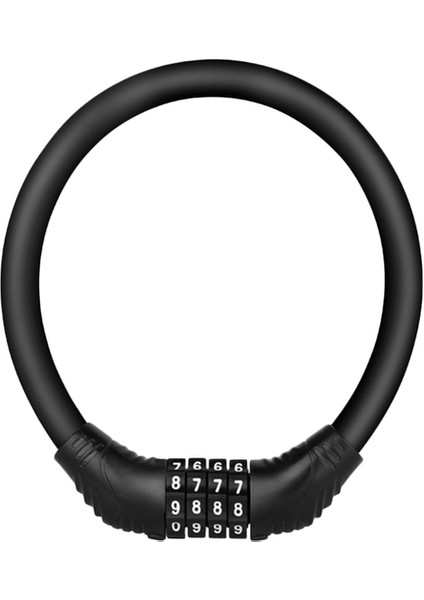 Siyah Stil 4 Haneli Şifreli Bisiklet Kilit Dağ Bisikleti Taşınabilir Güvenlik Hırsızlık Önleyici Kablo Kilidi Çelik Tel Kilit Bisiklet Güvenlik Parçaları (Yurt Dışından)