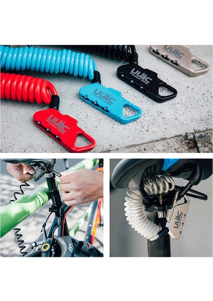 Siyah Stil Bisiklet Kombinasyon Kilidi 1.2m Uzatılmış Spiral Kablo 3 Haneli Sıfırlanabilir Hafif Kompakt Boyut Taşınabilir Ulac K2S Kilidi (Yurt Dışından) modelleri