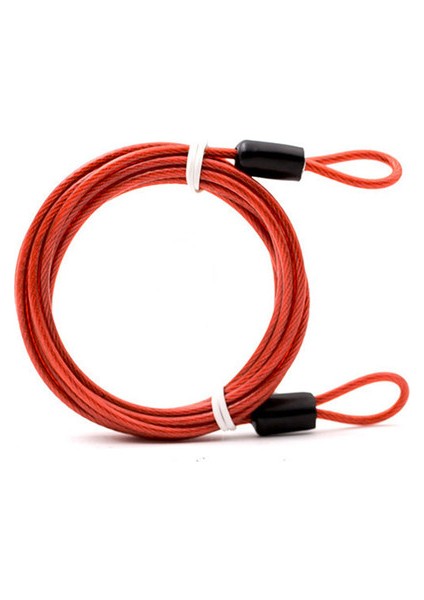Kırmızı Stil 2 Metre Evrensel Güçlü Örme Profesyonel Çift Döngülü Bisiklet Kilidi- Hırsızlık Önleyici (Yurt Dışından)