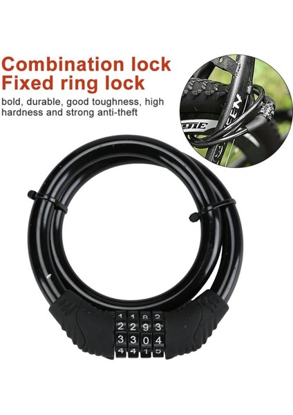 Pembe Stil Dört Haneli Kombinasyon Numaralı Bisiklet Kilidi x Çelik Kablo Zinciri Hırsızlık Önleyici Dağ Bisikleti Kilidi Bisiklet Aksesuarları (Yurt Dışından) modelleri