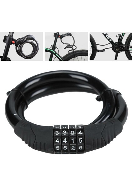 Pembe Stil Dört Haneli Kombinasyon Numaralı Bisiklet Kilidi x Çelik Kablo Zinciri Hırsızlık Önleyici Dağ Bisikleti Kilidi Bisiklet Aksesuarları (Yurt Dışından) indirimleri