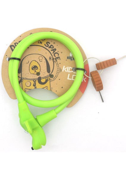 58CMYEŞIL Stil Çocuk Bisikleti Kablo Kilidi Silikon Yüzey Çelik Tel Hırsızlık Önleyici Bisiklet Kilidi Sevimli Tasarım Çocuk Bisiklet Aksesuarları (Yurt Dışından)