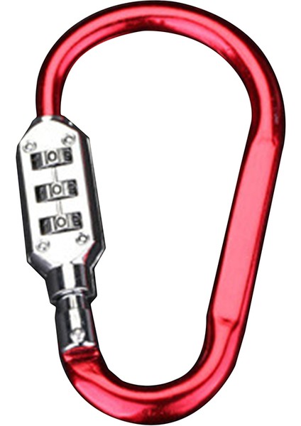 Kırmızı Stil 3 Haneli Şifreli Kilitli Karabiner Açık Hava Seti Kampçılık Kilitleme Hayatta Kalma Ekipmanı Dağcılık Yürüyüş Vida Kilitleme Askı Kanca Toka (Yurt Dışından)