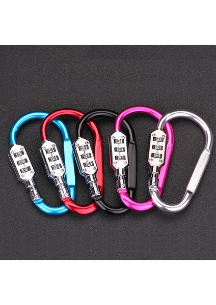 Kırmızı Stil 3 Haneli Şifreli Kilitli Karabiner Açık Hava Seti Kampçılık Kilitleme Hayatta Kalma Ekipmanı Dağcılık Yürüyüş Vida Kilitleme Askı Kanca Toka (Yurt Dışından) modelleri