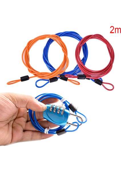 Kırmızı Stil Bisiklet, Bisiklet Motorları Için Güçlü Örgülü Çelik Çift Döngülü Kablo Hırsızlık Önleyici Zincir Kilidi (Yurt Dışından) modelleri