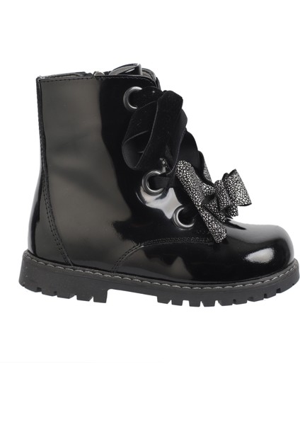 Jessica-Fiyonklu Siyah Rugan Kız Çocuk Botu