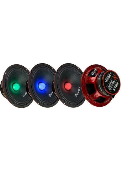 RS-M8LX 20 cm Oto Kurşun Göbek Midrange Hoparlör Rgb Ledli Çifti 600WAT-300W Rms Metal Kapaklı indirimleri