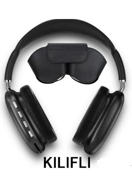Siyah P9 Pro Bluetooth 5.3 Kulak Üstü Kulaklık - 10 Saat Müzik, Micro Sd & Type-C Şarj