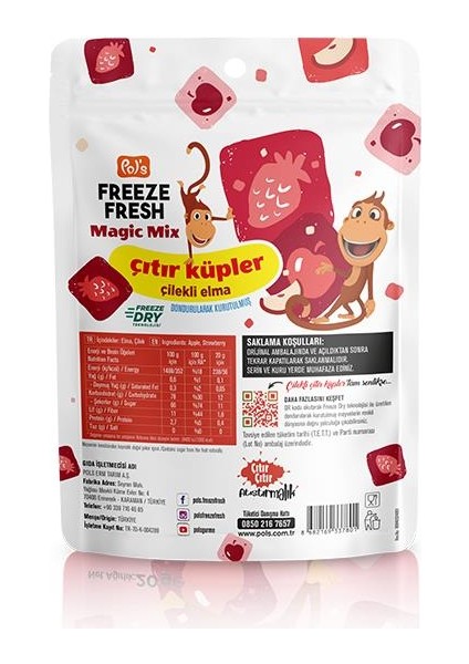 Freeze Fresh Kukuli Çocuk Serisi Çilek 15 gr Mısır 25 gr Çıtır Küp 20 gr