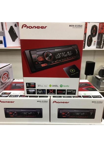 MVH-125UI Oto Teyp USB Aux Fm Radyo 4X50WAT Çift Anfi Cıkışlı