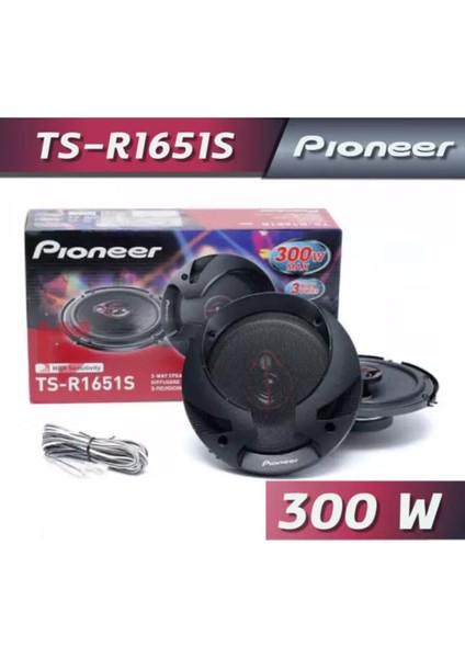 TS-R1651S 16CM 3 Yollu Koaksiyel Araba Hoparlörleri 4 Ohm'da Max 300W Rms 40W 2 Adet High Sensivity modelleri