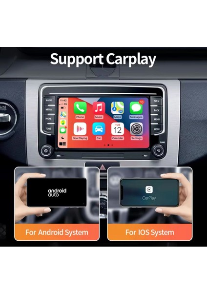 Vw 7'' Inch 4/64GB Volkswagen-Seat-Skoda Andriod Car Playli Oto Multimedya Orijinal Görünüm fırsatları