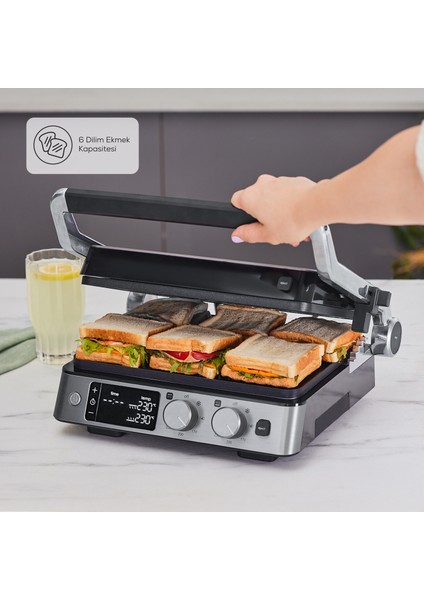 Compact Steel Sear And Grill Inox 2008 Izgara ve Tost Makinesi