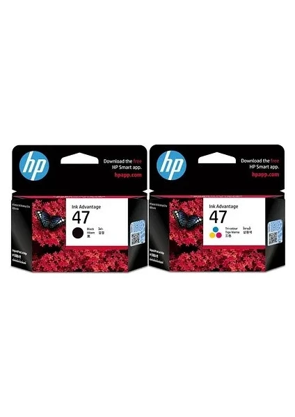 Hp 47 6ZD21AE 6ZD61AE Siyah ve Renkli 2 Li Paket 4800