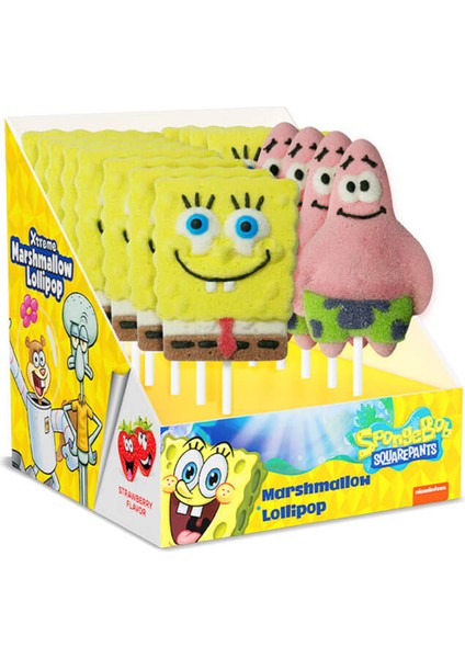 Sünger Bob Marshmallow Lollipops 45GR 12 Adet