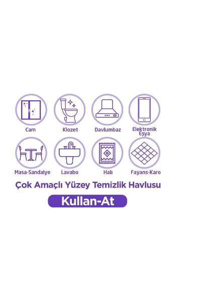 Kullan-At Lavanta Kokulu Yüzey Temizlik Havlusu 4X100 Yaprak fiyatları