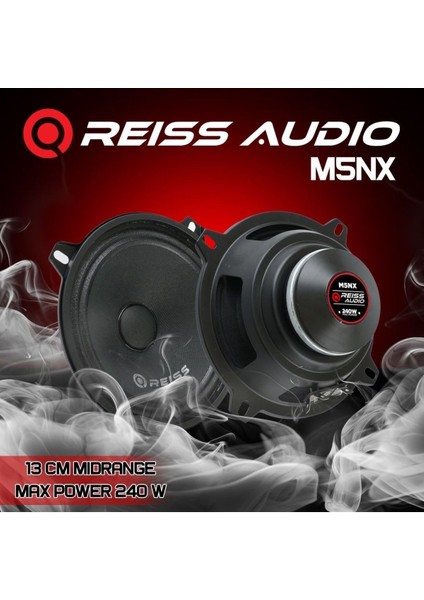 RS-M5NX 13 cm Neodyum Özel Mıknatıs Oto Midrange Hoparlör Çifti 480WAT-160W Rms Aksar