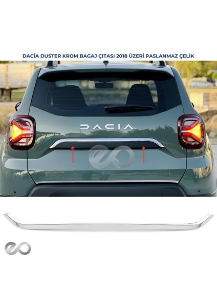 Dacia Duster Krom Bagaj Çıtası 2018 ve Üzeri Paslanmaz Çelik