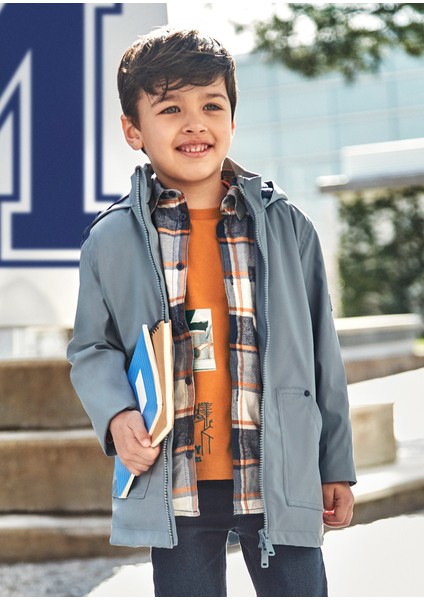 4466 Erkek Çocuk Gri Kapüşonlu Parke