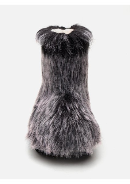 Apreski Siyah Kadın Suni Kürk Bot modelleri