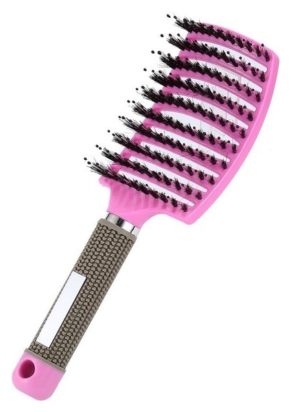 Pembe Kadın Saç Tarak Saç Derisi Masaj Tarak Kıl ve Naylon Saç Fırçası Islak Kıvırcık Detangle Saç Fırçası Salon Kuaförlük Şekillendirici Araçları (Yurt Dışından)