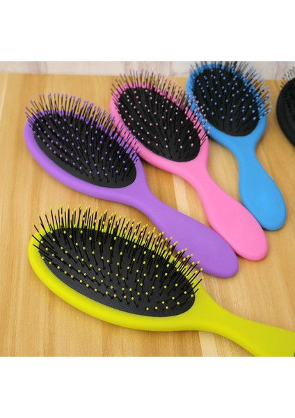 Sarı 1 Adet Yeni Salon Dolaşık Açıcı Saç Tarağı Kadın Erkek Saç Çalı Islak Kuru Kıllar Plastik Saplı Saç Fırçaları Tarak Sıcak Satış (Yurt Dışından)