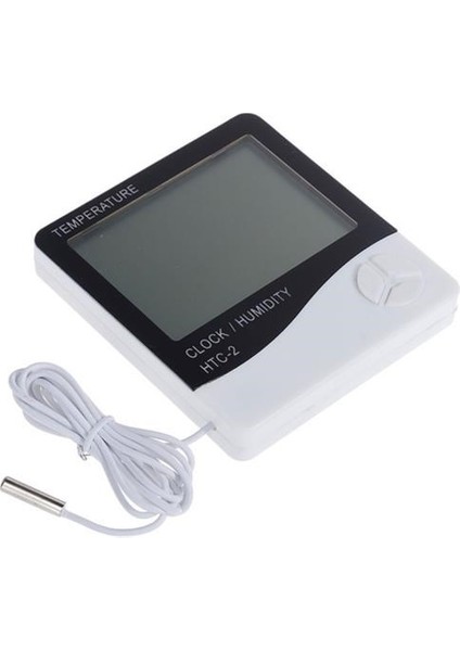 Iç ve Dış Ortam Sıcaklığını Ölçebilen LCD Ekran Saat Göstergeli Alarmlı Nem Ölçer Termometre