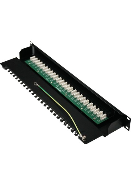 25 Port Cat 3 Telefon Patch Panel 1u 19'' Siyah Zırhlı Ral 9005