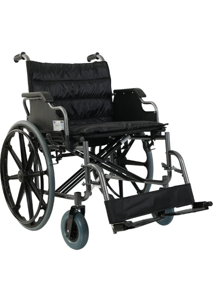 G140 Katlanabilir Manuel Bariatrik Geniş ( 55 cm Oturma Alanı ) Tekerlekli Sandalye | Comfortable Wheelchair