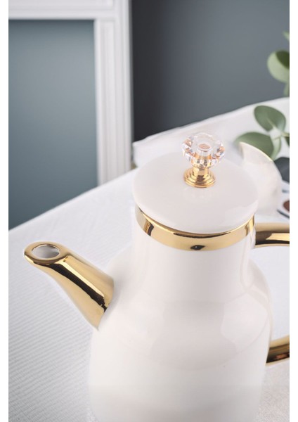 Autumn Gold Detaylı Hayat Ağacı Desenli Kristal Kapaklı Porselen Yağlık Yağdanlık Sirkelik fiyatları