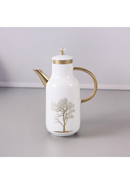 Autumn Gold Detaylı Hayat Ağacı Desenli Kristal Kapaklı Porselen Yağlık Yağdanlık Sirkelik fırsatları