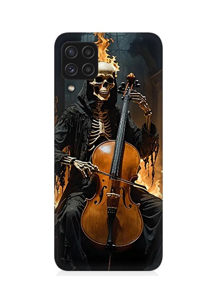 Samsung Galaxy A22 Uyumlu Iskelet Çello Desenli Silikon Kılıf