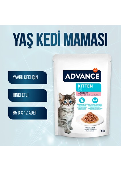 Hindili Yavru Kedi Pouch Yaş Maması 85 gr x 12 Adet