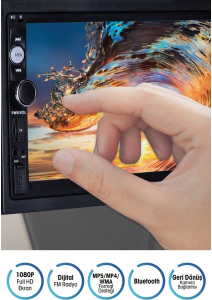 D6016 Ekran Yansıtma Özellikli Double Dın Oto Teyp fırsatları