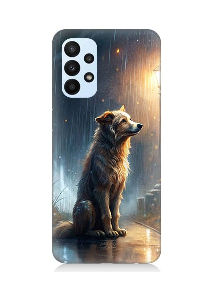 Samsung Galaxy A33 Uyumlu Yağmurlu Sokak Desenli Silikon Kılıf