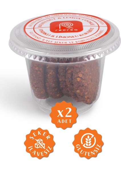 2 Adet Glutensiz Fındıklı ve Limonlu Kurabiye