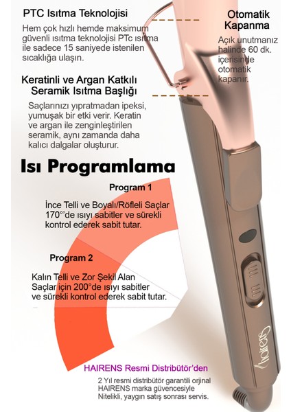 HRS-730 Seramik Uzun Saç Maşası 32 Mm. indirimleri