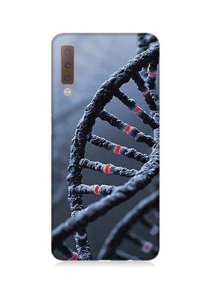 Samsung Galaxy A7 2018 Uyumlu Dna Sarmalı Desenli Silikon Kılıf