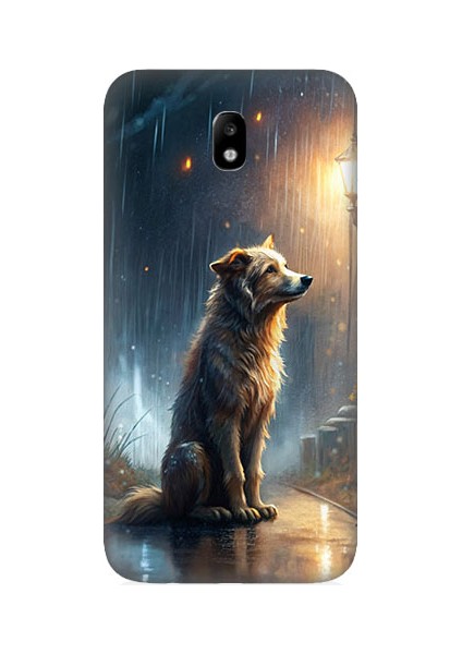 Samsung Galaxy J5 Pro Uyumlu Yağmurlu Sokak Desenli Silikon Kılıf