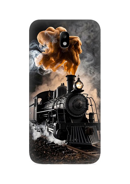 Samsung Galaxy J5 Pro Uyumlu Kara Tren Desenli Silikon Kılıf