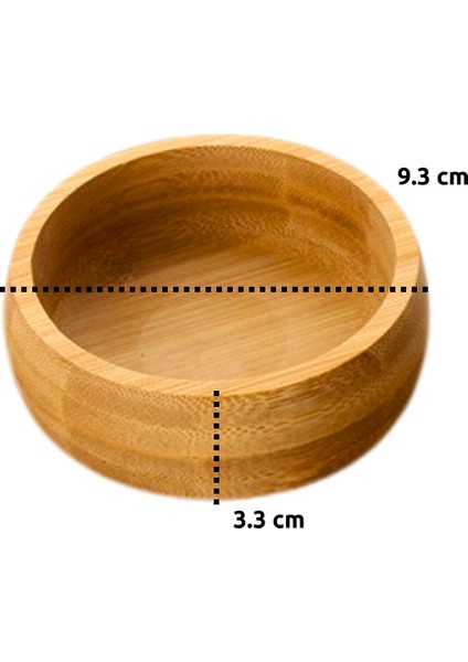 3'lü Bambu Çerezlik Seti Ahşap Kase Doğal Bambu Sunum Kabı Tabak