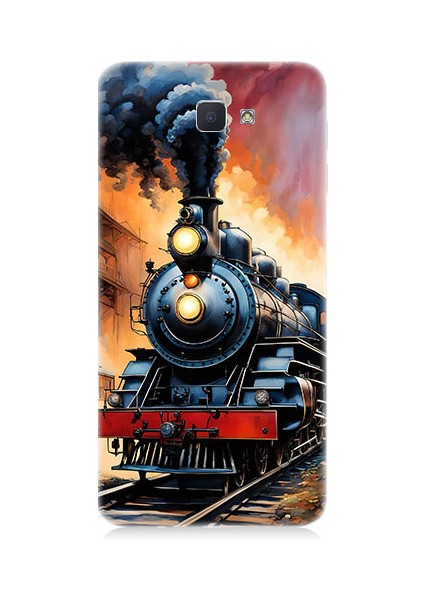 Samsung Galaxy J7 Prime Uyumlu Buharlı Tren Desenli Silikon Kılıf