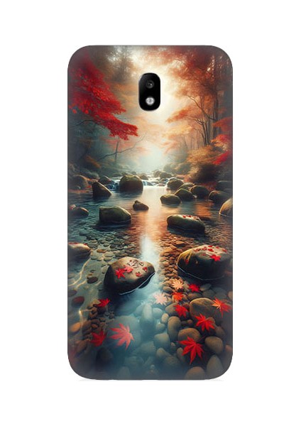 Samsung Galaxy J7 Pro Uyumlu Huzurlu Orman Desenli Silikon Kılıf