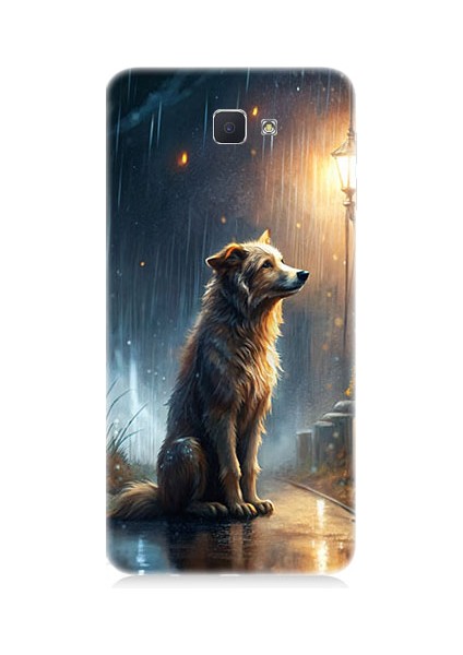 Samsung Galaxy J5 Prime Uyumlu Yağmurlu Sokak Desenli Silikon Kılıf